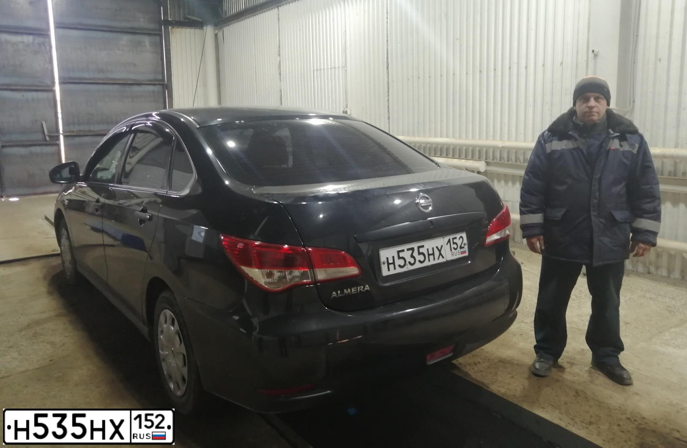 Фото автомобиля НИССАН ALMERA, 2014 — госномер Х966СС152. Цвет: ЧЕРНЫЙ