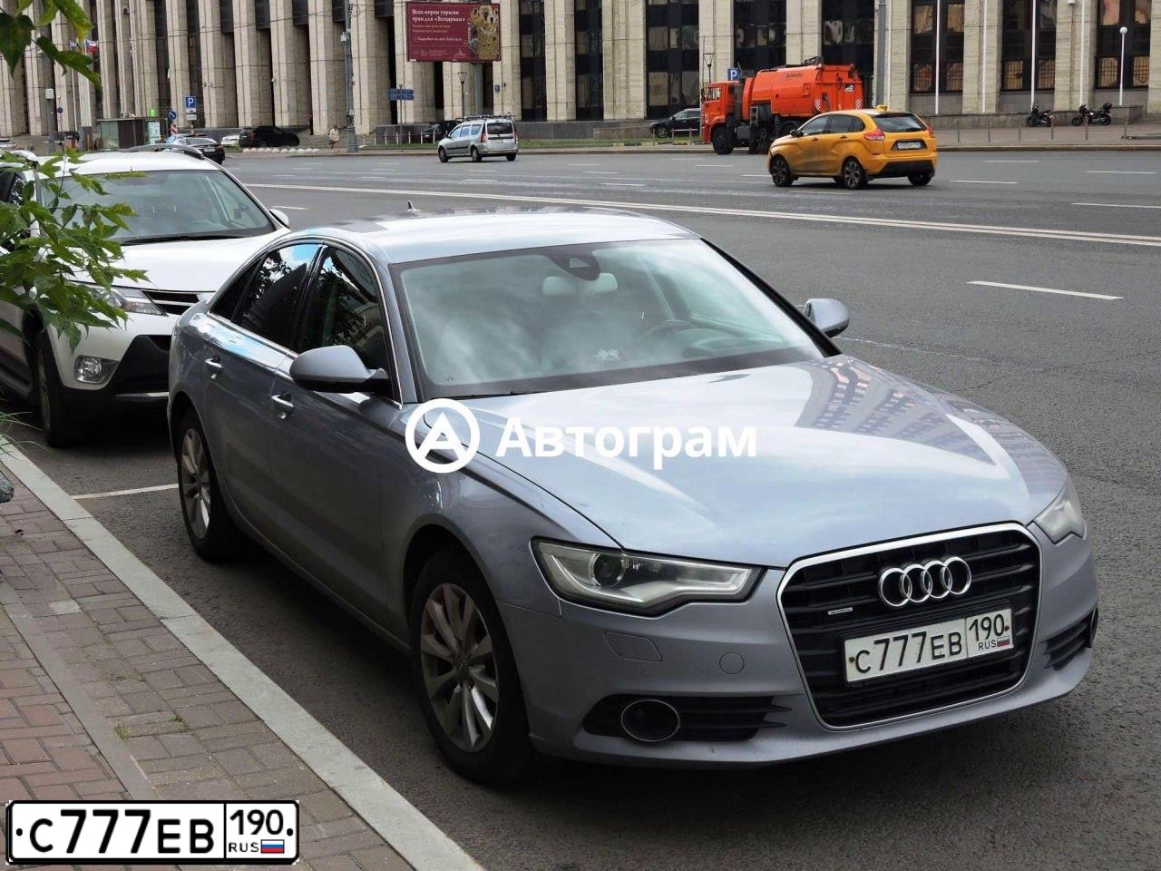 Фото автомобиля AUDI A6, 2012 — госномер С777ЕВ190. Цвет: СВЕТЛО-СЕРЫЙ