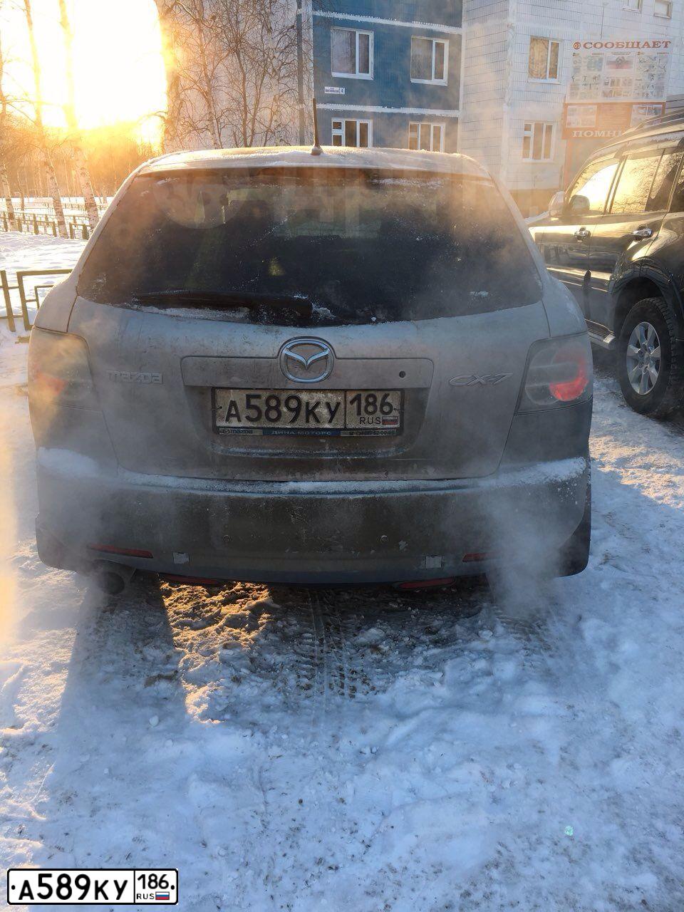 Фото автомобиля MAZDA CX-7, 2007 — госномер А597АА72. Цвет: СЕРЕБРИСТЫЙ