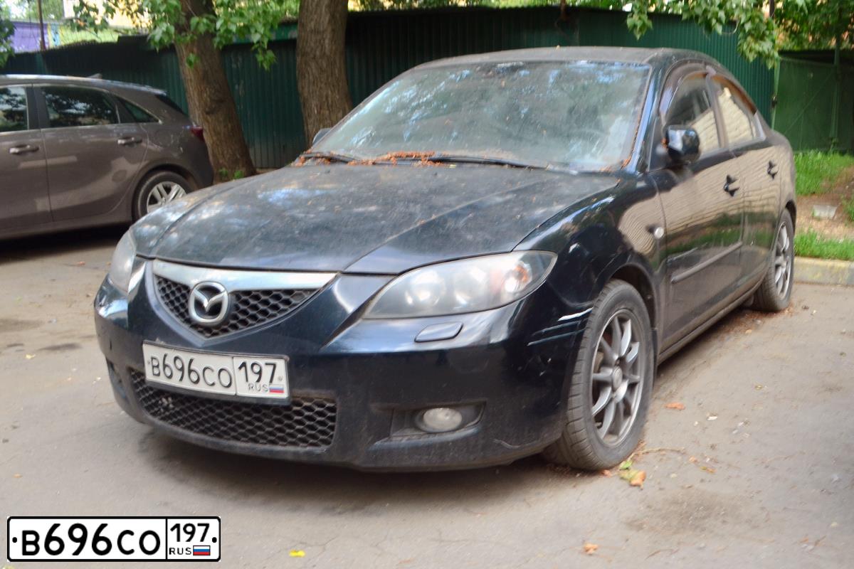 Фото автомобиля MAZDA 3, 2008 — госномер В696СО197. Цвет: ЧЕРНЫЙ