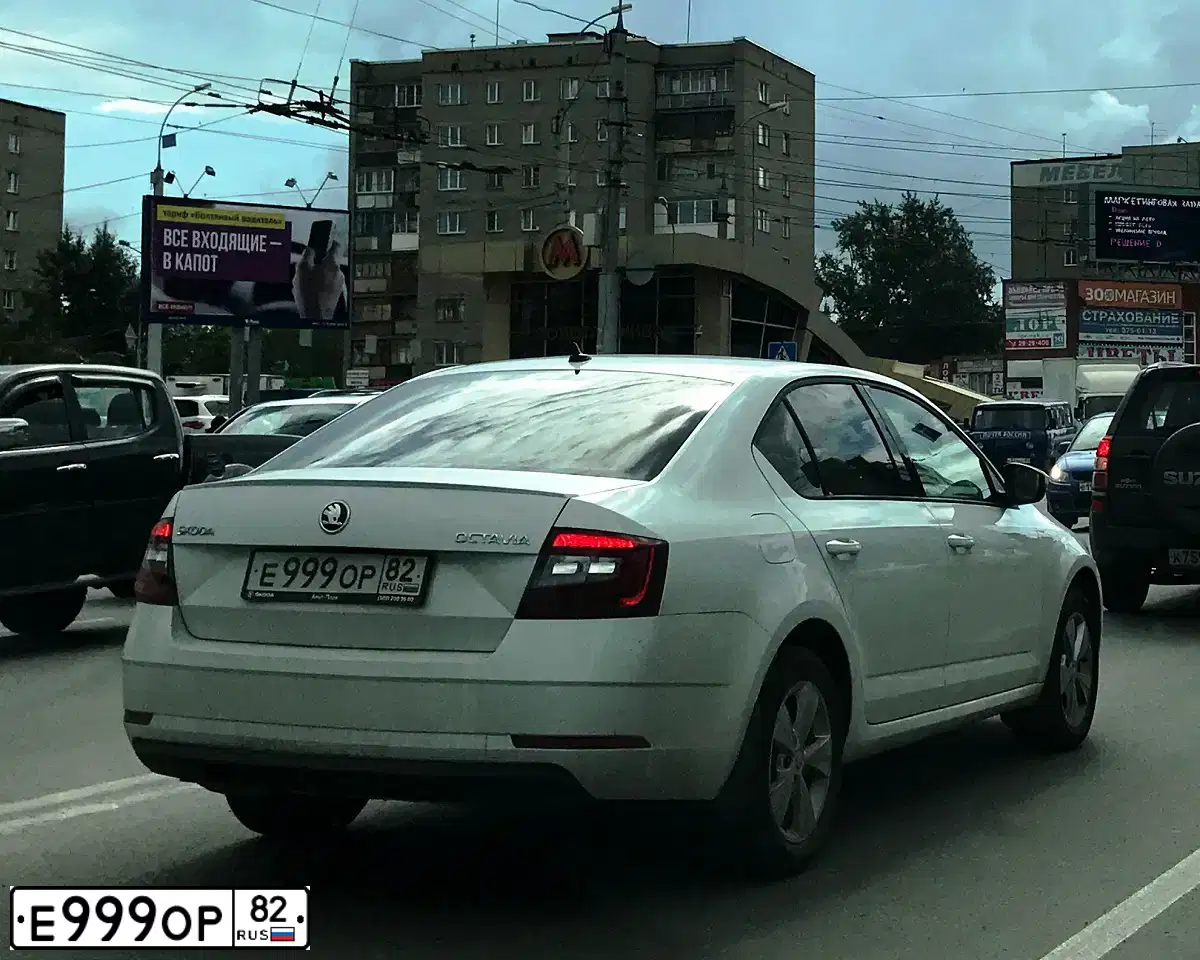 Фото автомобиля SKODA OCTAVIA, 2017 — госномер С634НХ142. Цвет: Белый