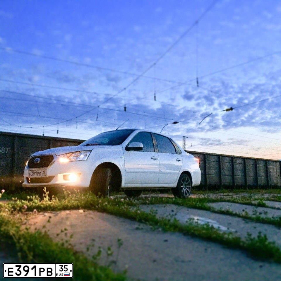 Фото автомобиля DATSUN ON-DO, 2014 — госномер К523ОМ35. Цвет: Белый