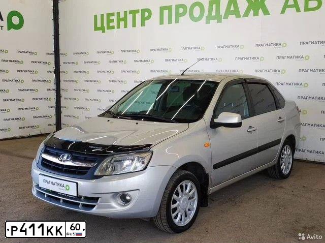 Фото автомобиля LADA GRANTA, 2013 — госномер А502СО60. Цвет: Серебристый
