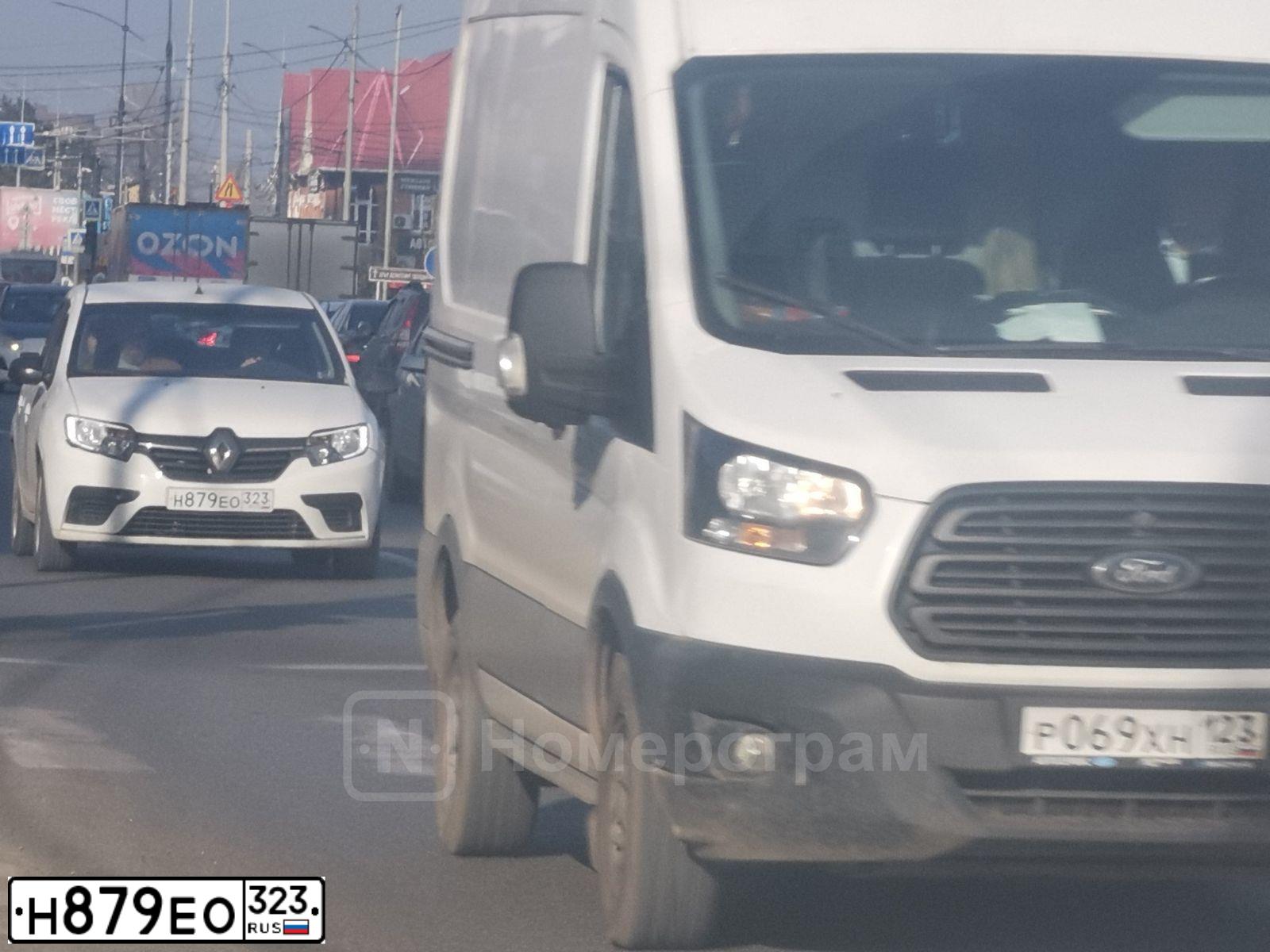 Фото автомобиля RENAULT LOGAN, 2020 — госномер Н879ЕО323. Цвет: Белый