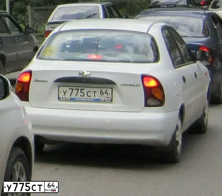Фото автомобиля ZAZ LANOS, 2006 — госномер У775СТ64. Цвет: Белый