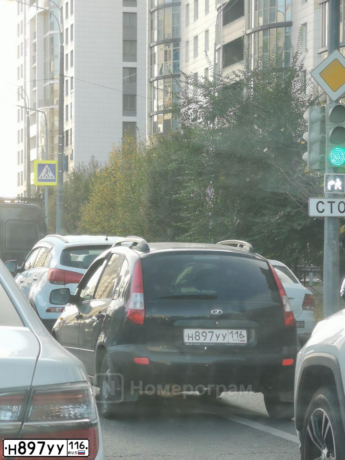 Фото автомобиля LADA 1119 KALINA, 2011 — госномер Н897УУ116. Цвет: Сине-Черный