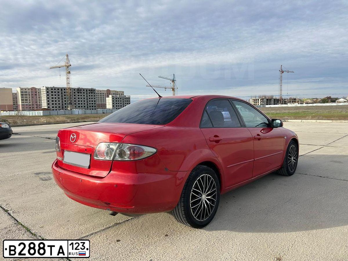 Фото автомобиля MAZDA 6, 2007 — госномер В288ТА123. Цвет: Красный