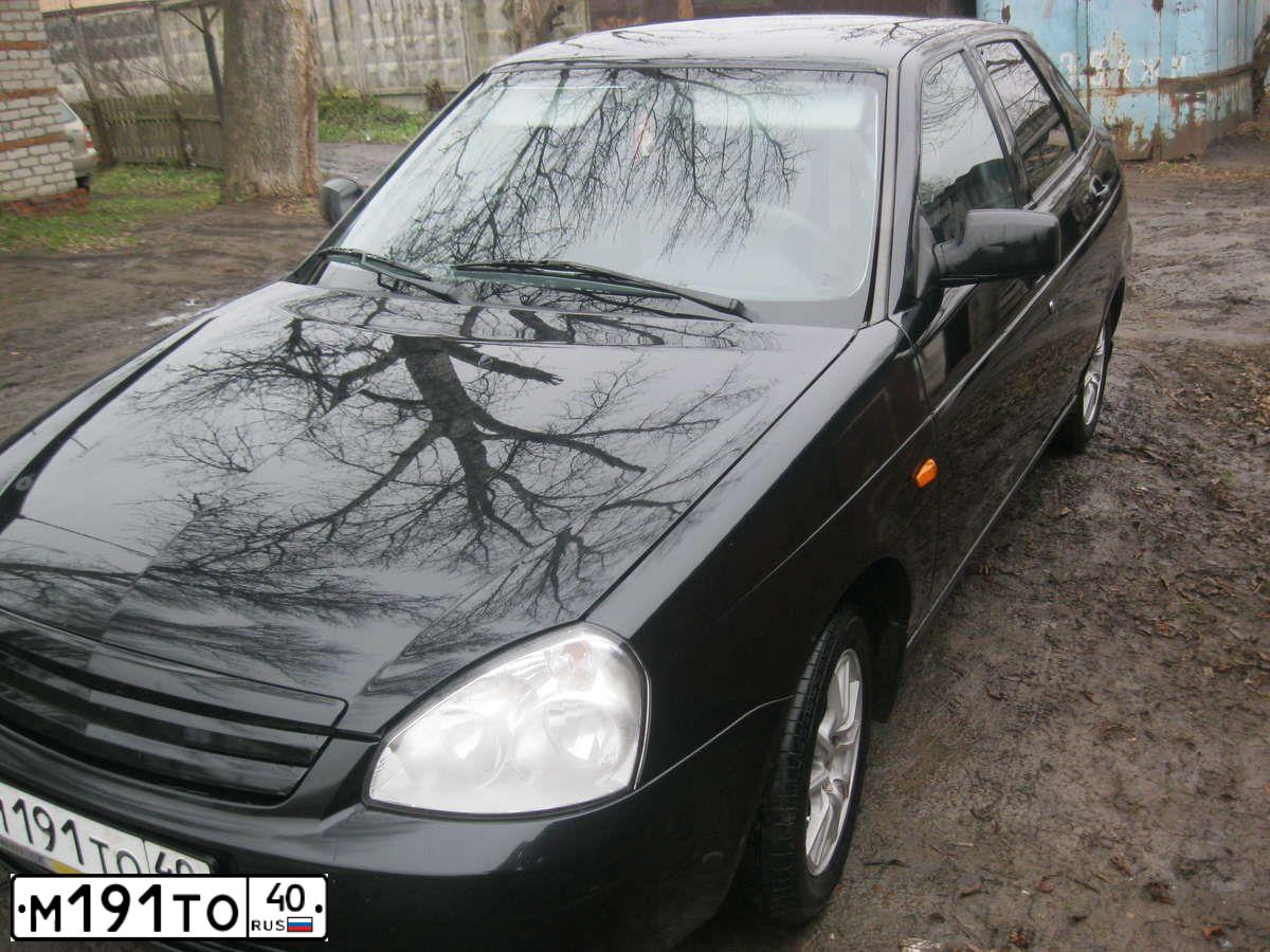 Фото автомобиля LADA 2172 PRIORA, 2009 — госномер М191ТО40. Цвет: Сине-Черный