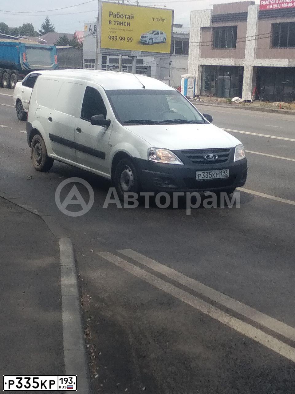 Фото автомобиля LADA LARGUS FURGON, 2019 — госномер Р335КР193. Цвет: Белый