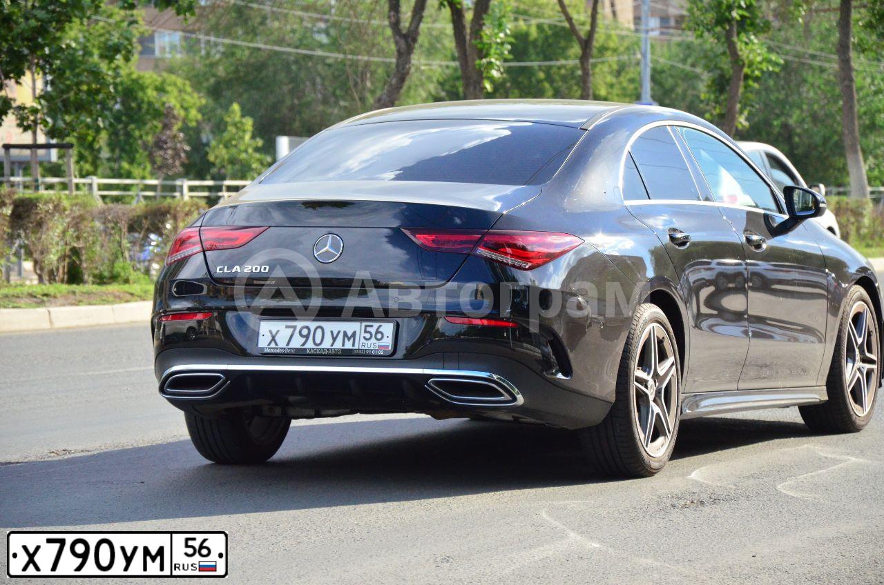 Фото автомобиля MERCEDES CLA-KLASSE, 2019 — госномер Х790УМ56. Цвет: ЧЕРНЫЙ