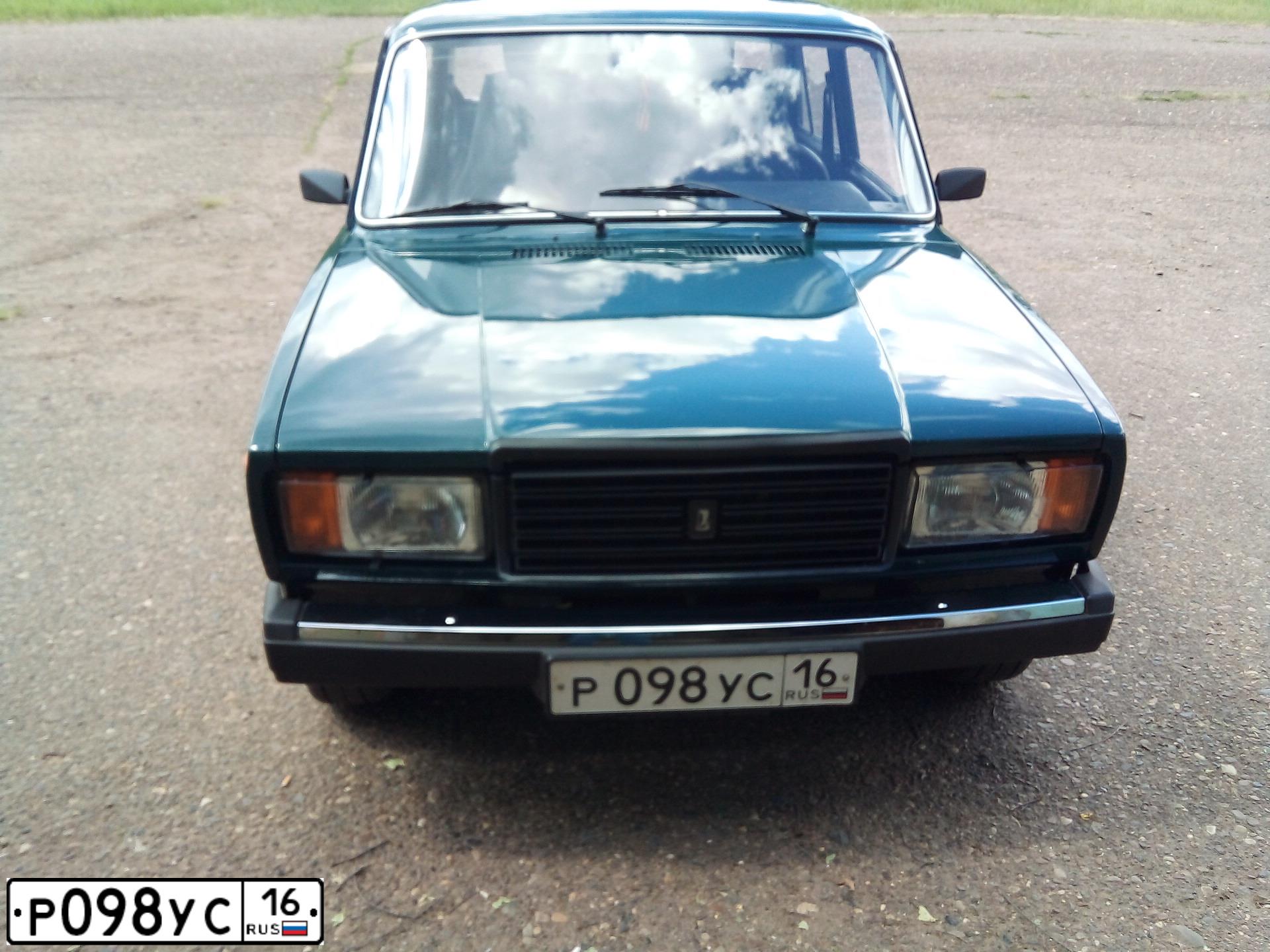 Фото автомобиля LADA 2107, 2009 — госномер Р098УС16. Цвет: ТЕМНО-ЗЕЛЕНЫЙ