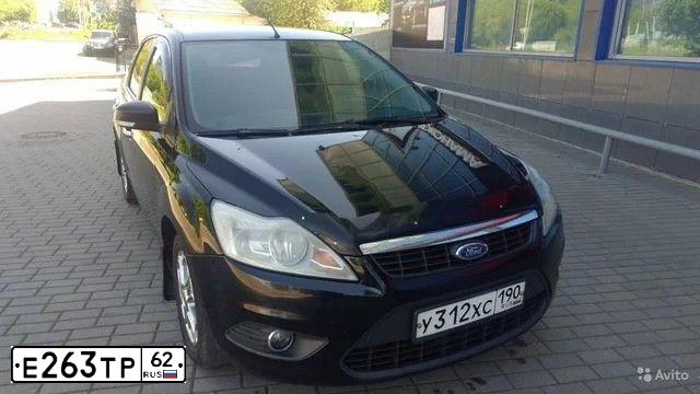Фото автомобиля FORD FOCUS, 2009 — госномер Е263ТР62. Цвет: ЧЕРНЫЙ
