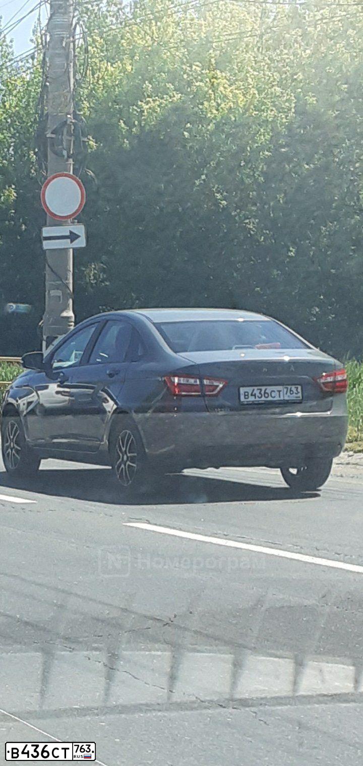Фото автомобиля LADA VESTA, 2020 — госномер В436СТ763. Цвет: СЕРЫЙ