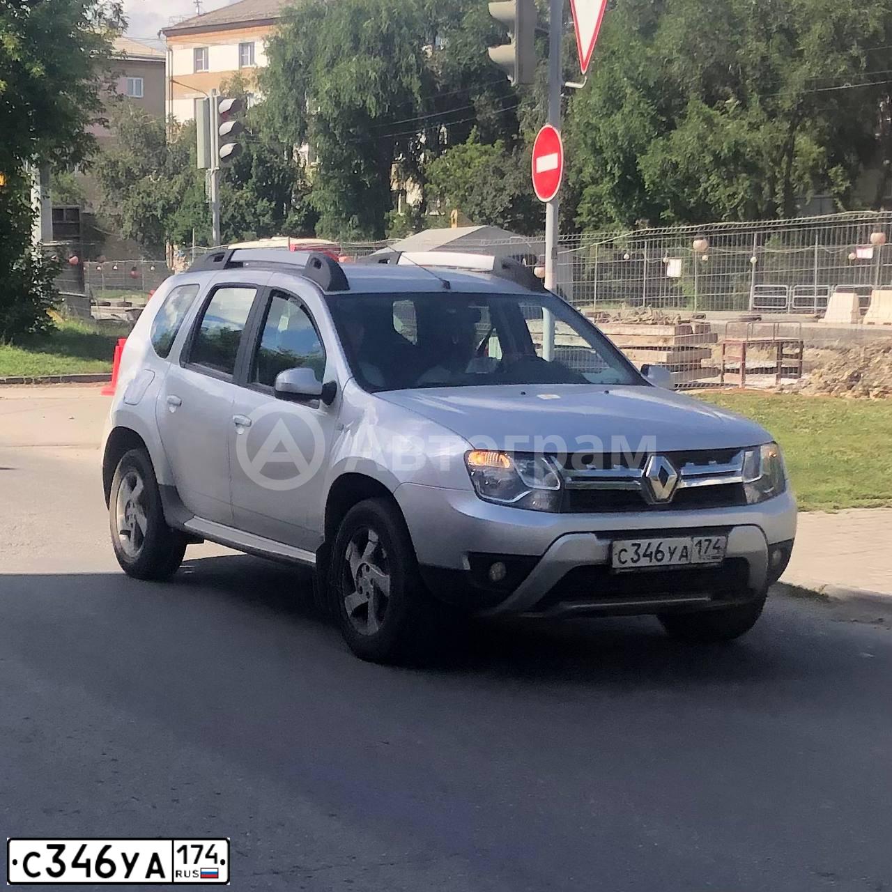 Фото автомобиля RENAULT DUSTER, 2019 — госномер С346УА174. Цвет: СВЕТЛО-СЕРЫЙ
