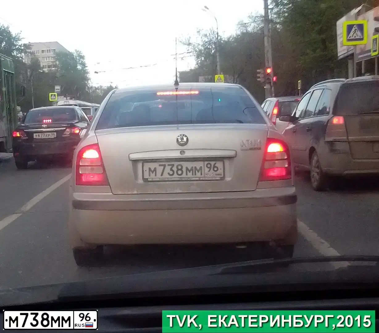 Фото автомобиля SKODA OCTAVIA, 2009 — госномер М738ММ96. Цвет: СВЕТЛО-СЕРЫЙ