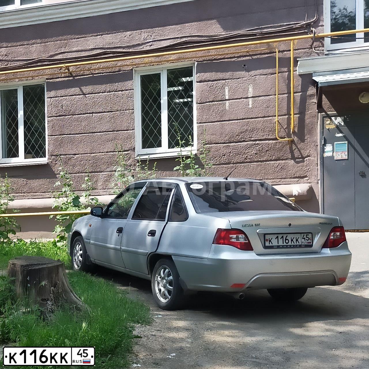 Фото автомобиля DAEWOO NEXIA, 2011 — госномер К116КК45. Цвет: ПЕРЛАМУТРОВО-СЕРЕБР.