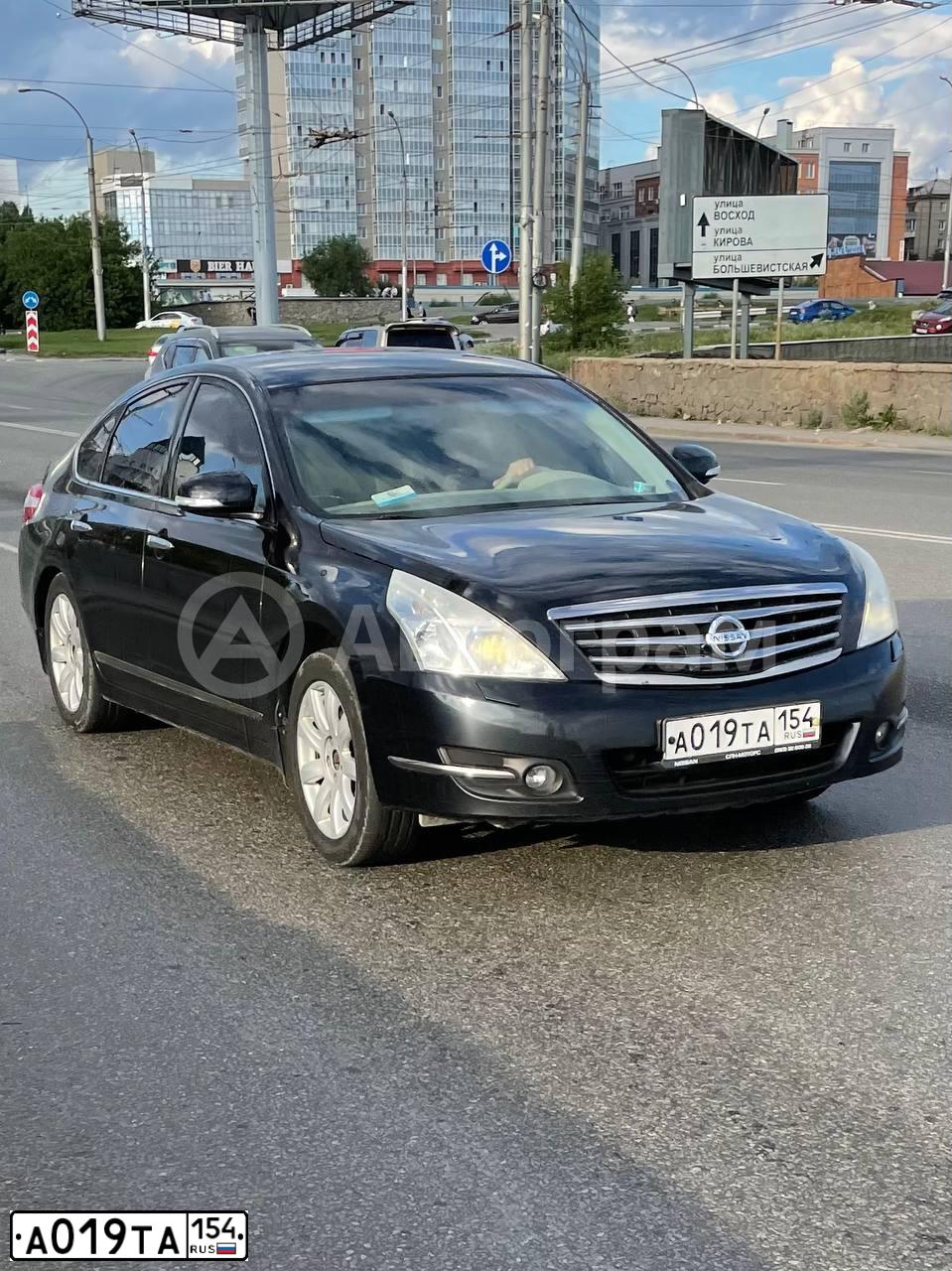 Фото автомобиля NISSAN TEANA, 2009 — госномер А019ТА154. Цвет: ЧЕРНЫЙ