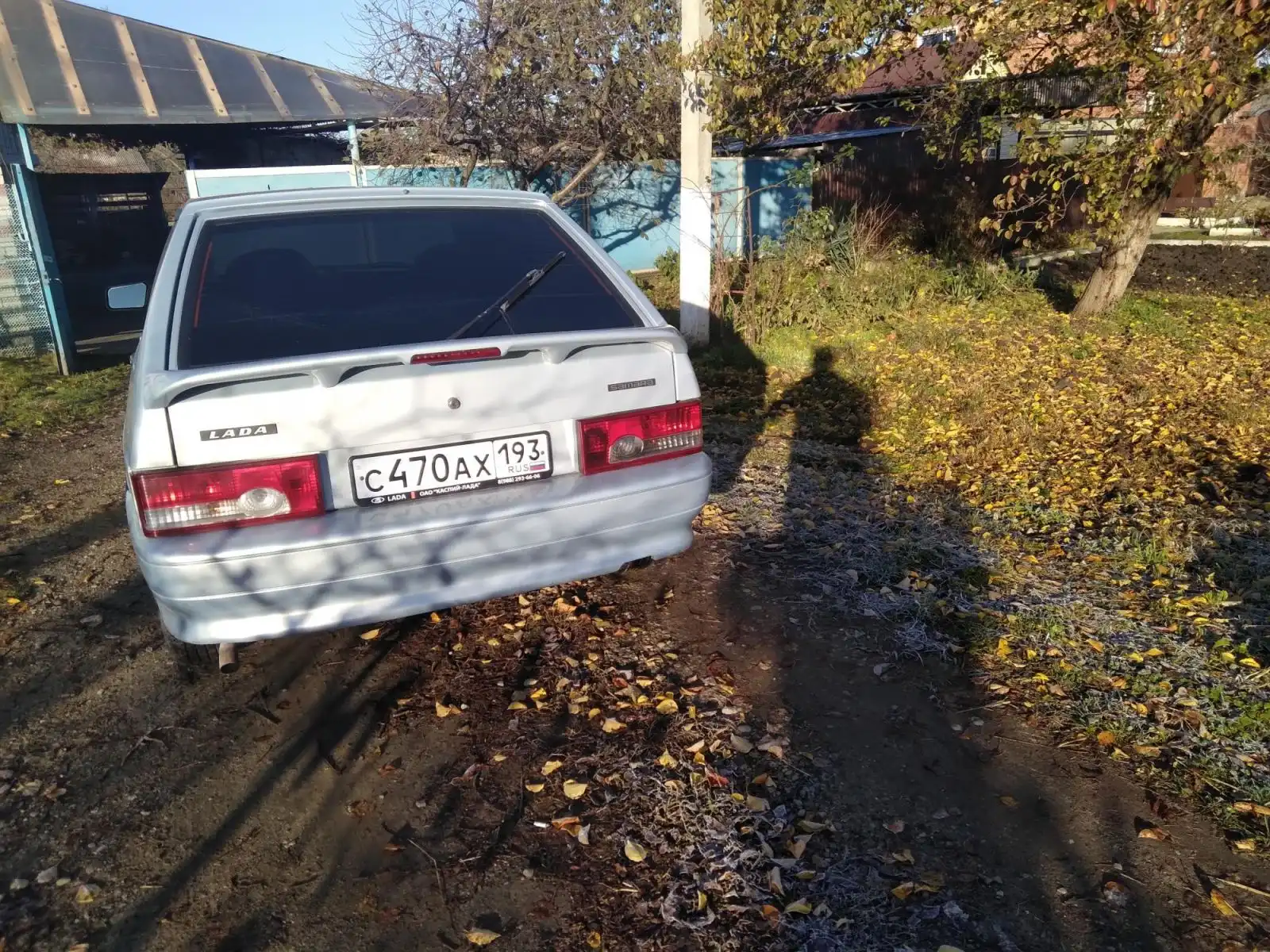 Фото автомобиля LADA 2113 SAMARA, 2008 — госномер Т731ТА26. Цвет: Серебристо-желто-голубой