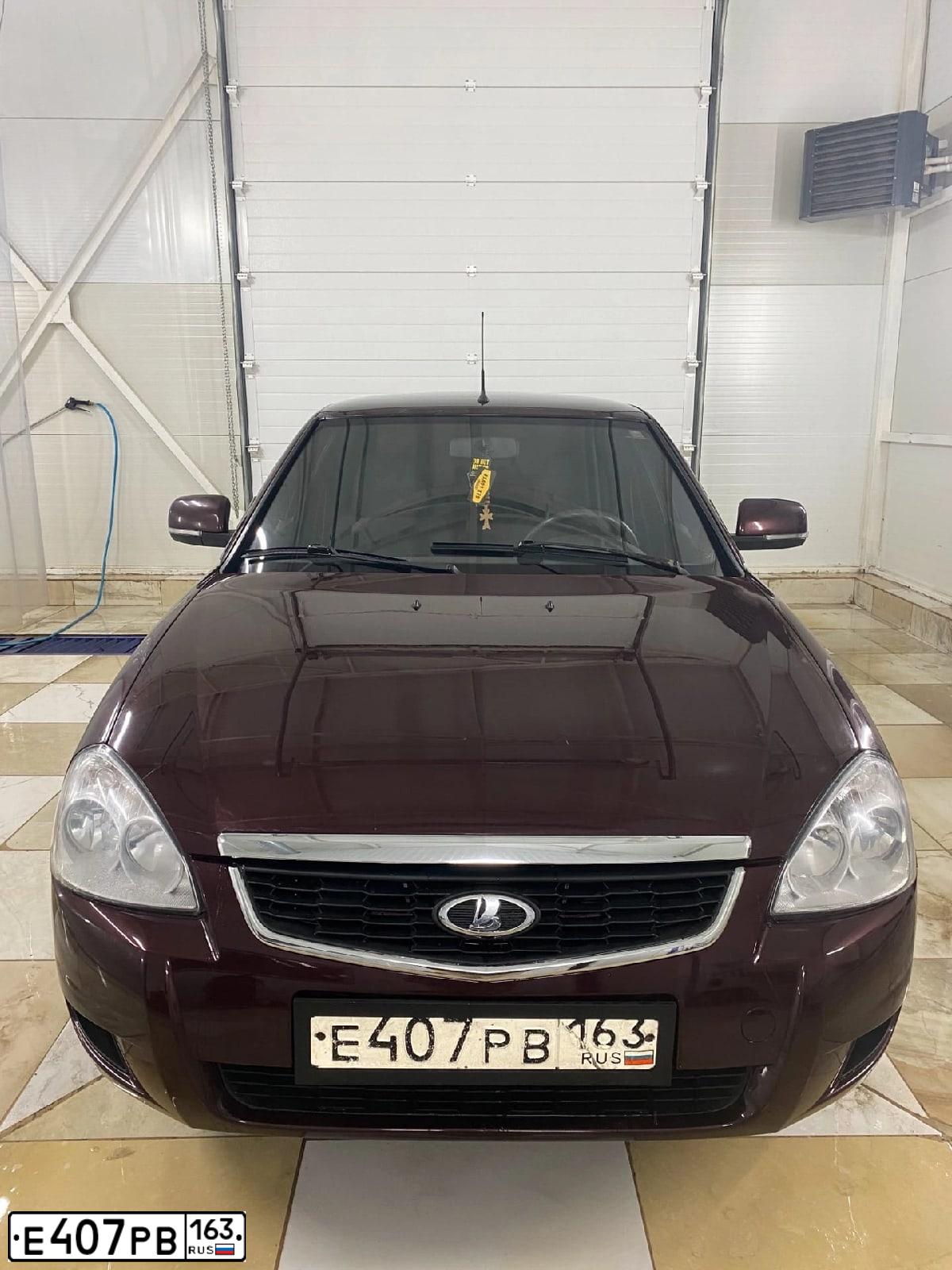 Фото автомобиля LADA 2170 PRIORA, 2012 — госномер Е407РВ163. Цвет: ТЕМНО-ВИШНЕВЫЙ