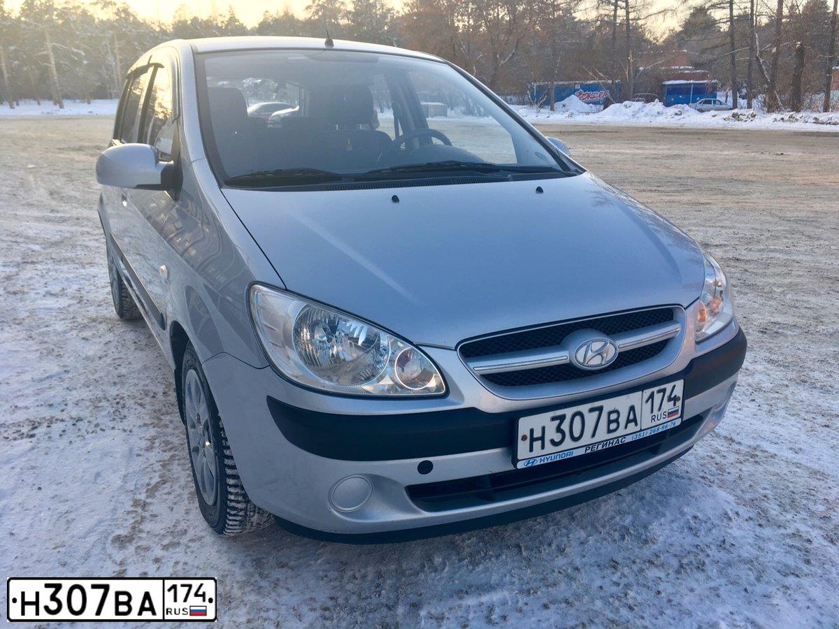 Фото автомобиля HYUNDAI GETZ, 2007 — госномер Н307ВА174. Цвет: серебристый