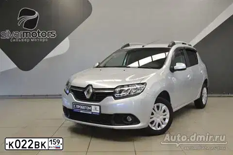 Фото автомобиля RENAULT SANDERO, 2015 — госномер К022ВК159. Цвет: СВЕТЛО-СЕРЫЙ