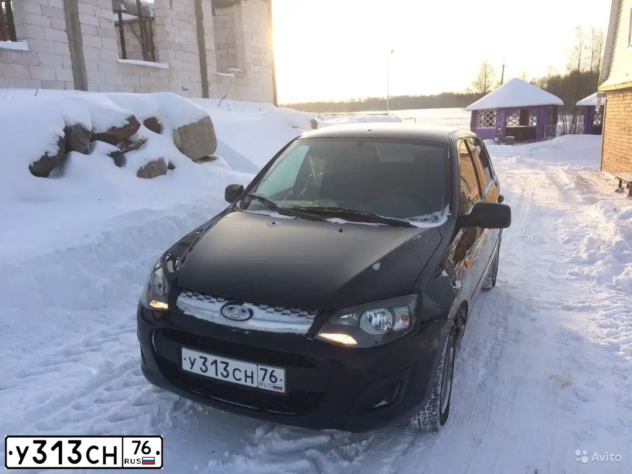 Фото автомобиля LADA 2192 KALINA, 2013 — госномер У313СН76. Цвет: ЧЕРНЫЙ