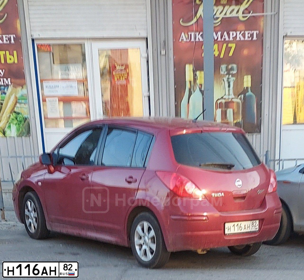 Фото автомобиля NISSAN TIIDA, 2011 — госномер Х043МТ197. Цвет: КРАСНЫЙ