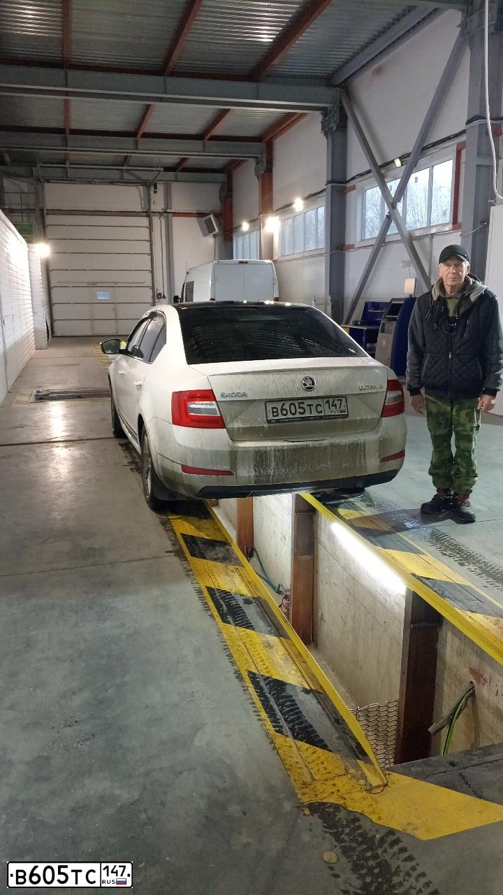 Фото автомобиля SKODA OCTAVIA, 2015 — госномер В605ТС147. Цвет: Белый