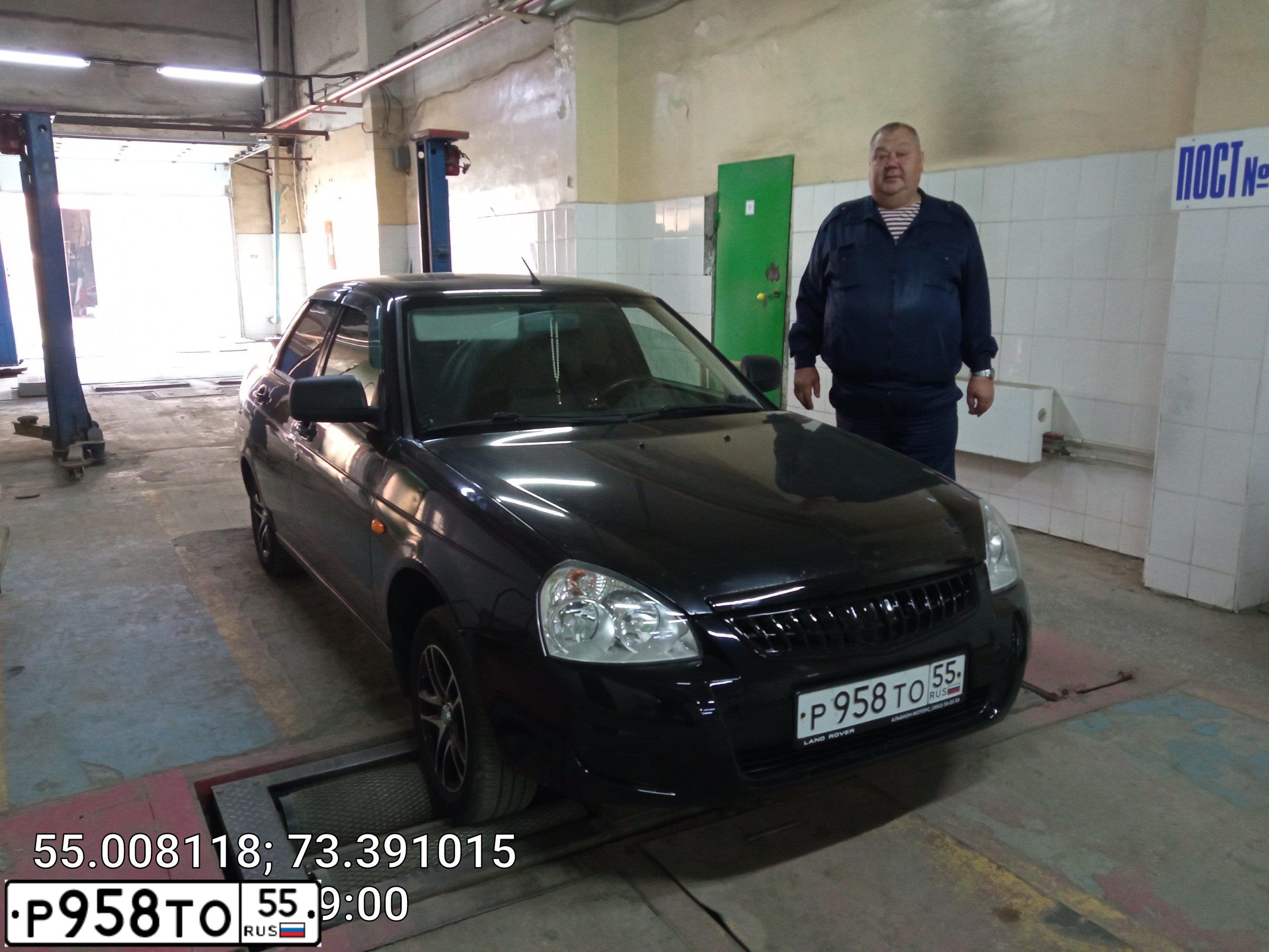 Фото автомобиля LADA 2170 PRIORA, 2012 — госномер Р958ТО55. Цвет: Сине-Черный