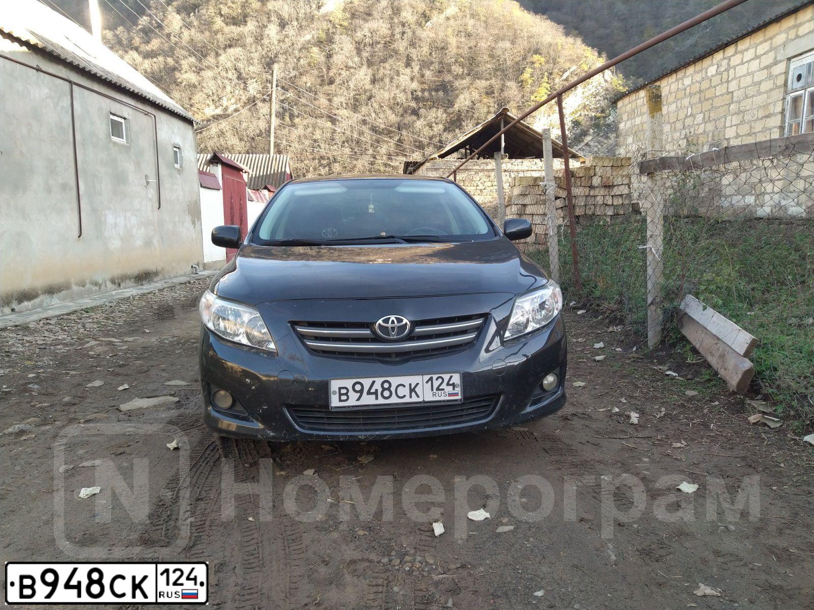Фото автомобиля TOYOTA COROLLA, 2007 — госномер В948СК124. Цвет: ЧЕРНЫЙ