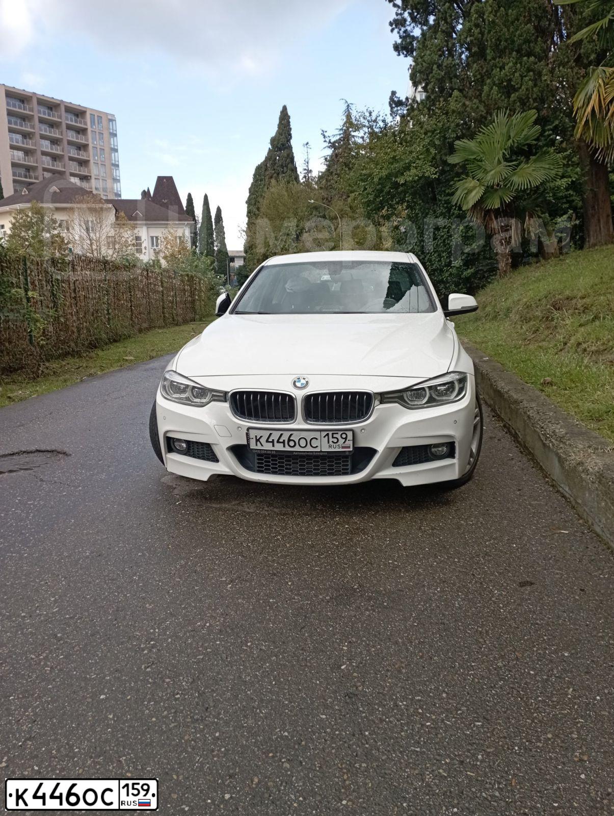 Фото автомобиля BMW SERIE 3, 2016 — госномер К446ОС159. Цвет: БЕЛЫЙ