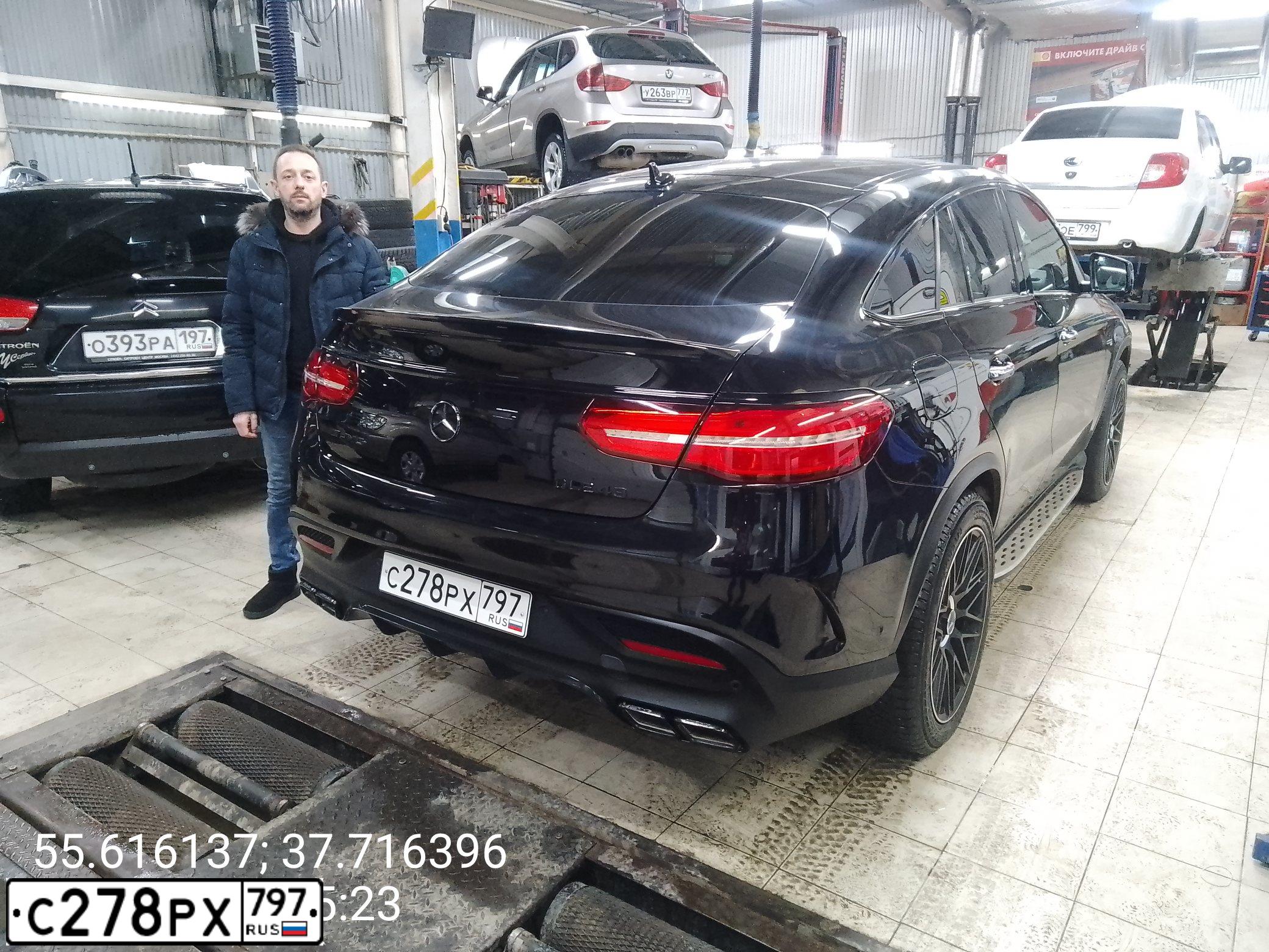 Фото автомобиля MERCEDES GLE-KLASSE, 2016 — госномер С278РХ797. Цвет: ЧЕРНЫЙ