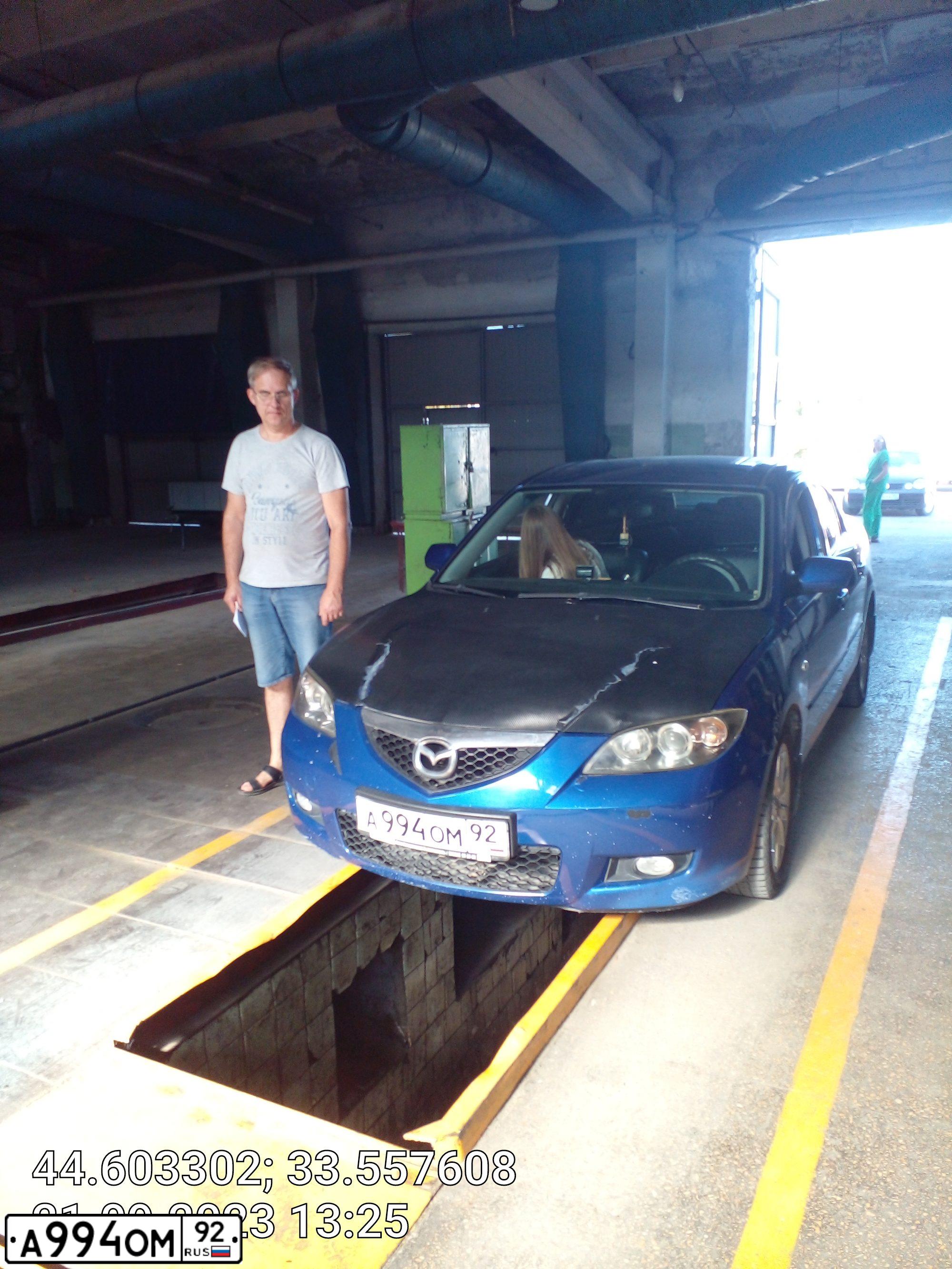 Фото автомобиля MAZDA 3, 2007 — госномер М134ТН82. Цвет: синий