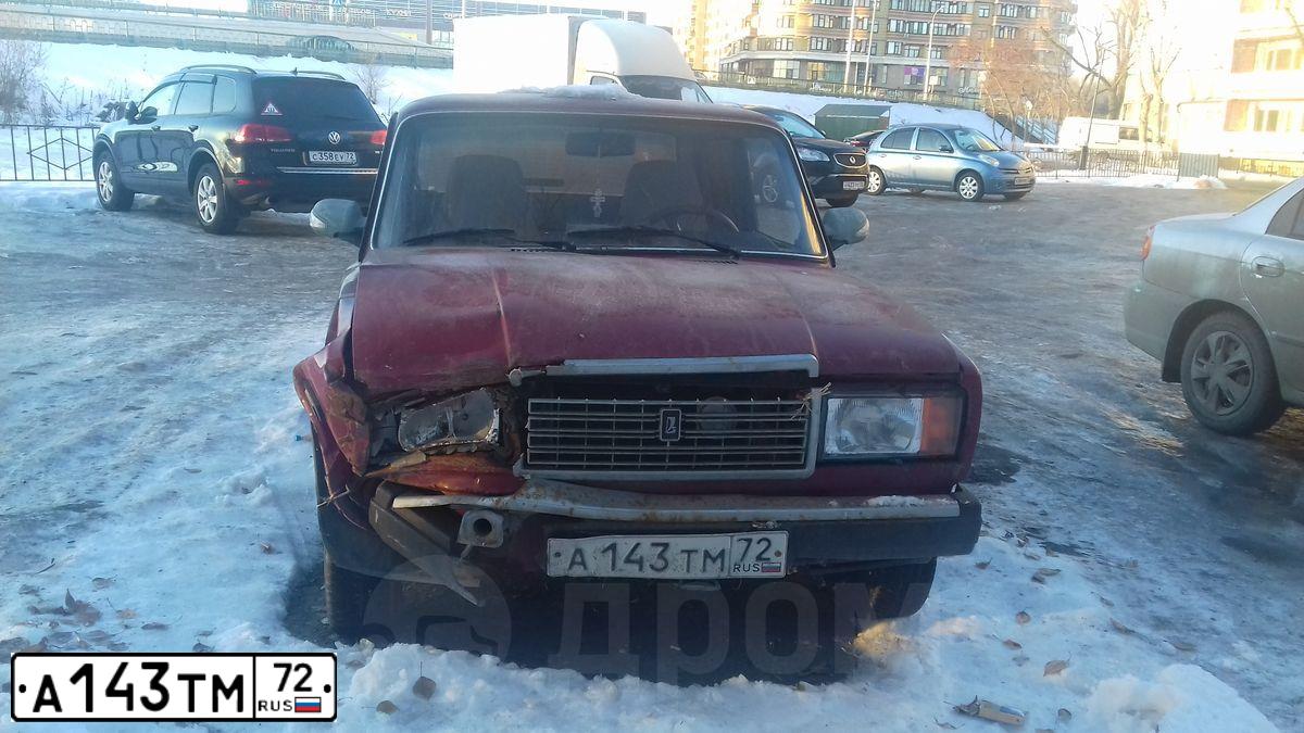Фото автомобиля LADA 2107, 2007 — госномер А143ТМ72. Цвет: Вишневый