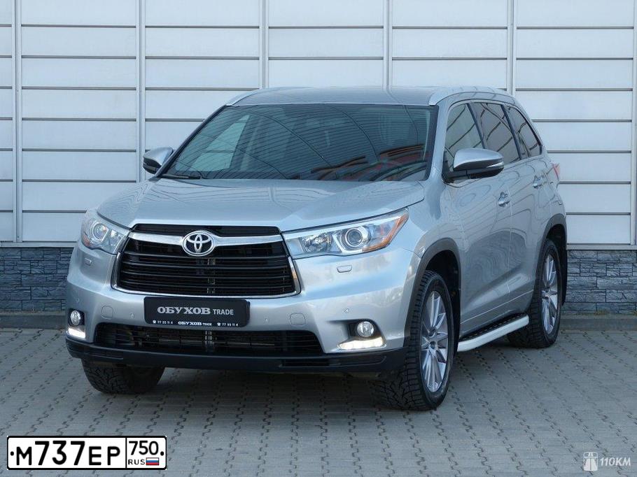 Фото автомобиля TOYOTA HIGHLANDER, 2014 — госномер Т938АА799. Цвет: СЕРЕБРИСТЫЙ