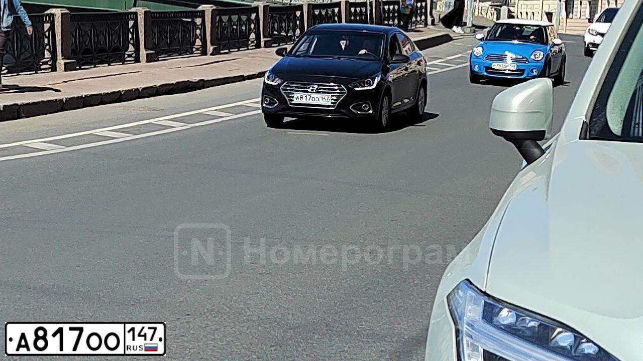 Фото автомобиля HYUNDAI SOLARIS, 2019 — госномер А817ОО147. Цвет: ЧЕРНЫЙ