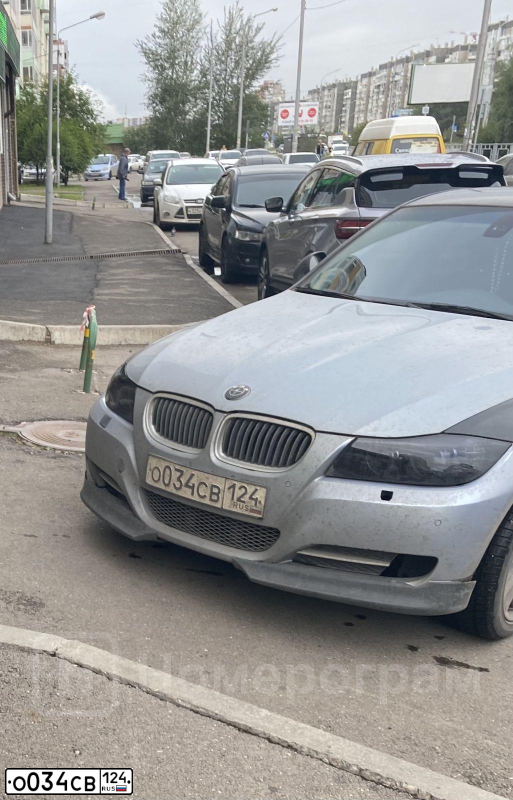 Фото автомобиля BMW SERIE 3, 2011 — госномер О034СВ124. Цвет: ЧЕРНЫЙ