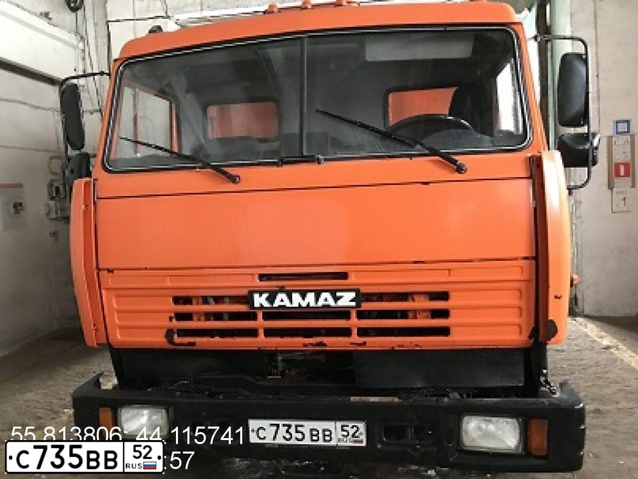 Фото автомобиля KAMAZ 5320 /6X4/, 2005 — госномер С735ВВ52. Цвет: ОРАНЖЕВЫЙ