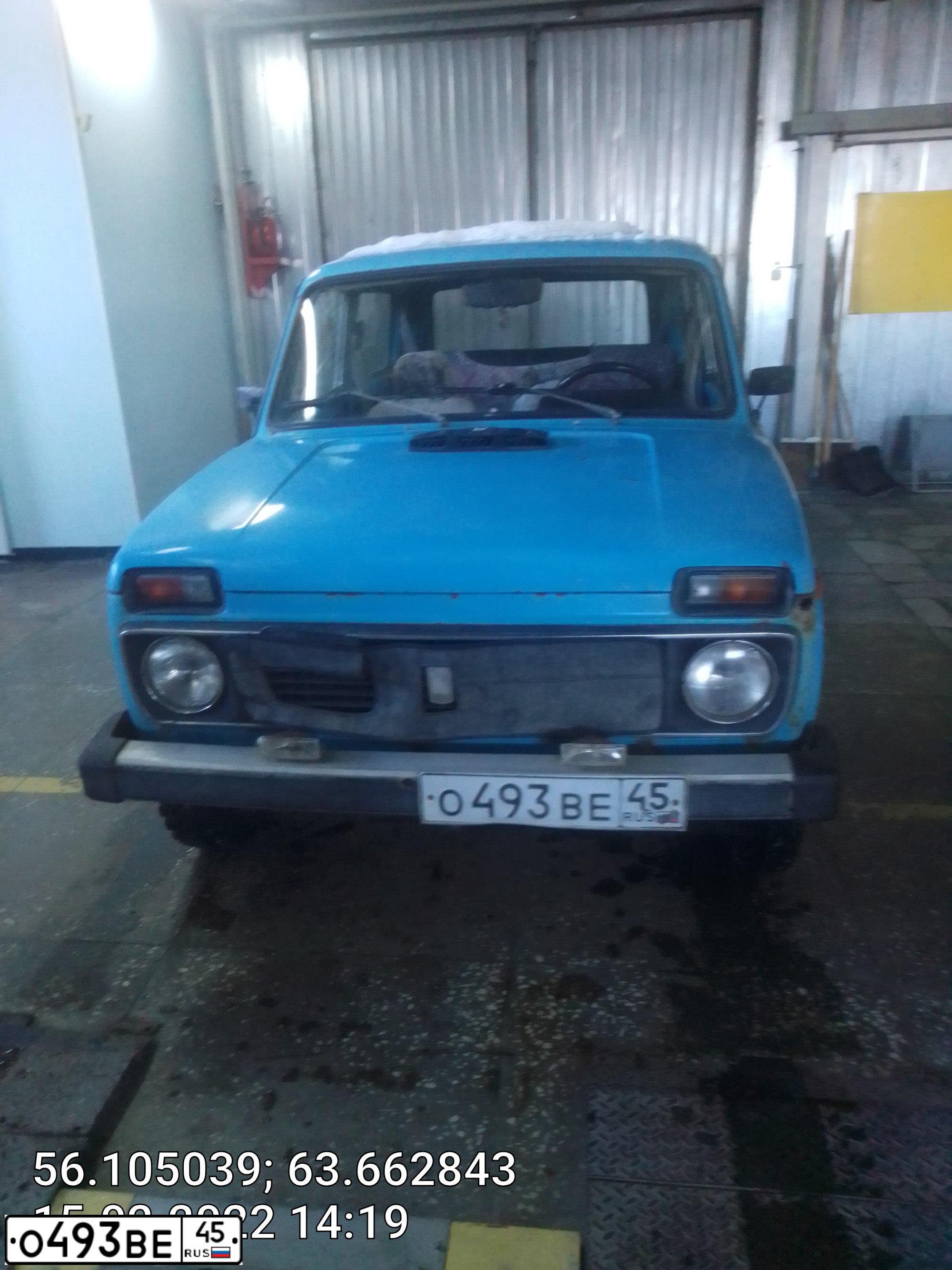 Фото автомобиля LADA 2121 NIVA, 1984 — госномер О493ВЕ45. Цвет: ГОЛУБОЙ