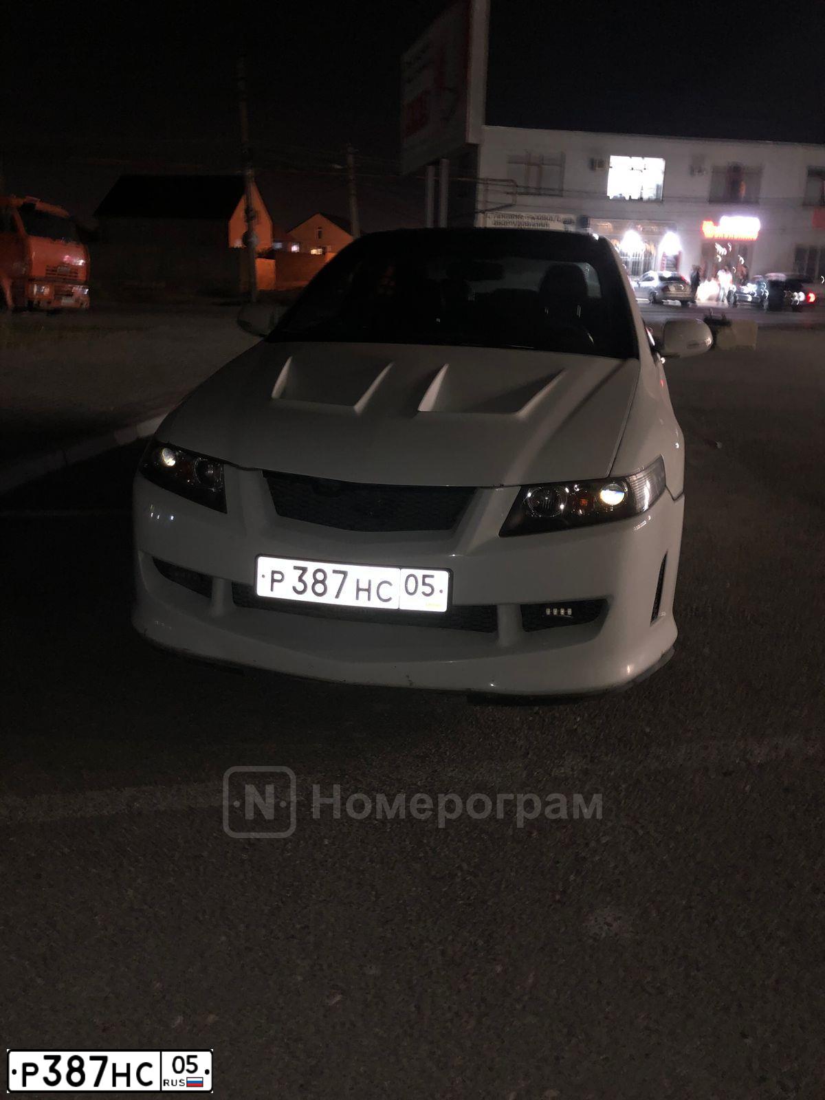 Фото автомобиля HONDA ACCORD, 2007 — госномер Р387НС05. Цвет: Белый