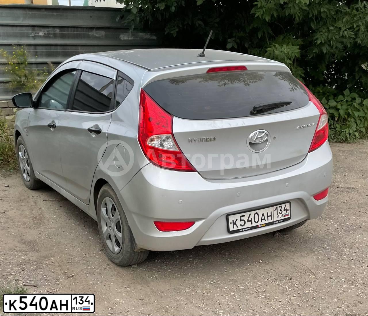 Фото автомобиля HYUNDAI SOLARIS, 2012 — госномер К540АН134. Цвет: СЕРЕБРИСТЫЙ