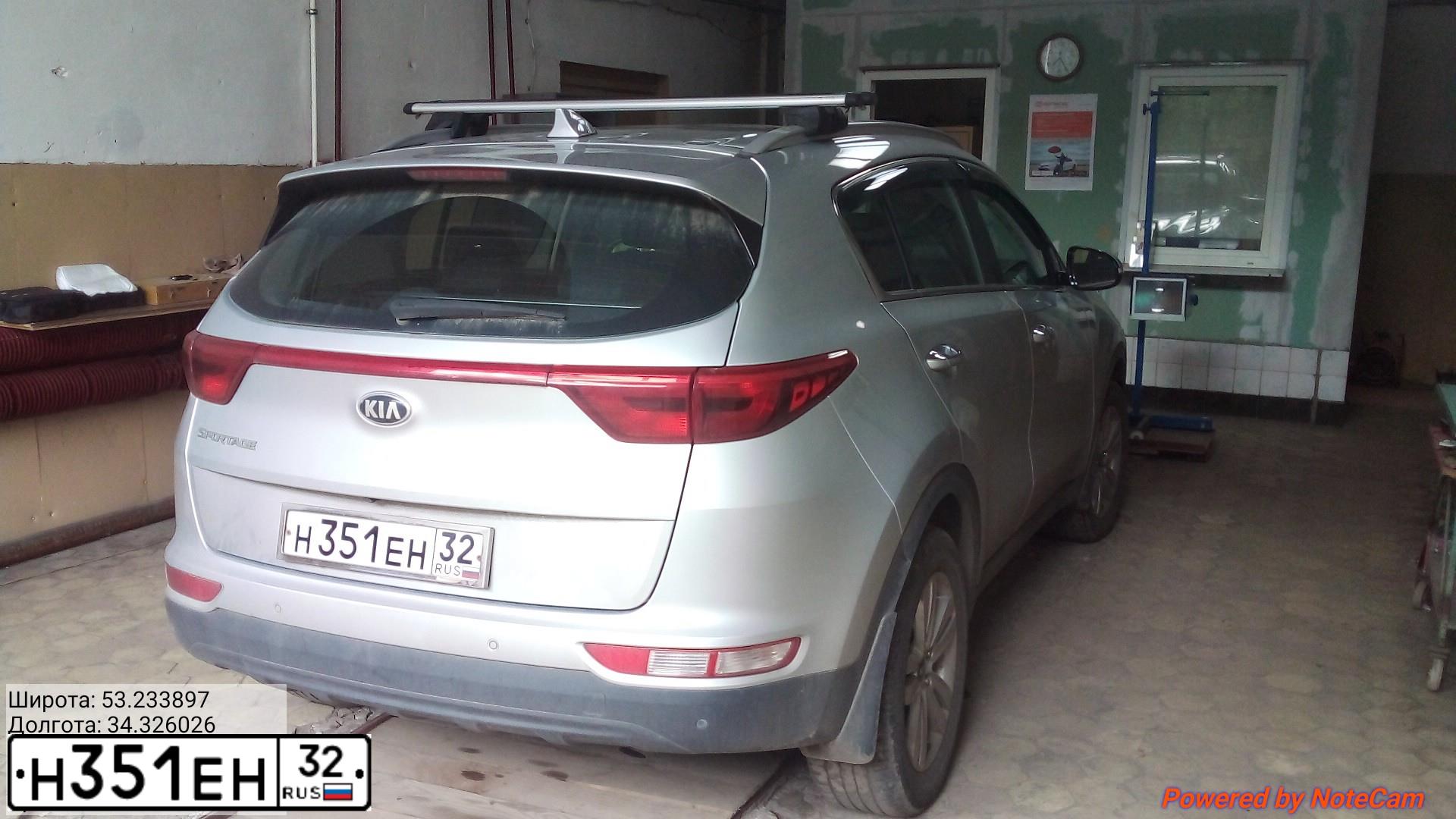 Фото автомобиля KIA SPORTAGE, 2016 — госномер Н351ЕН32. Цвет: СЕРЕБРИСТЫЙ