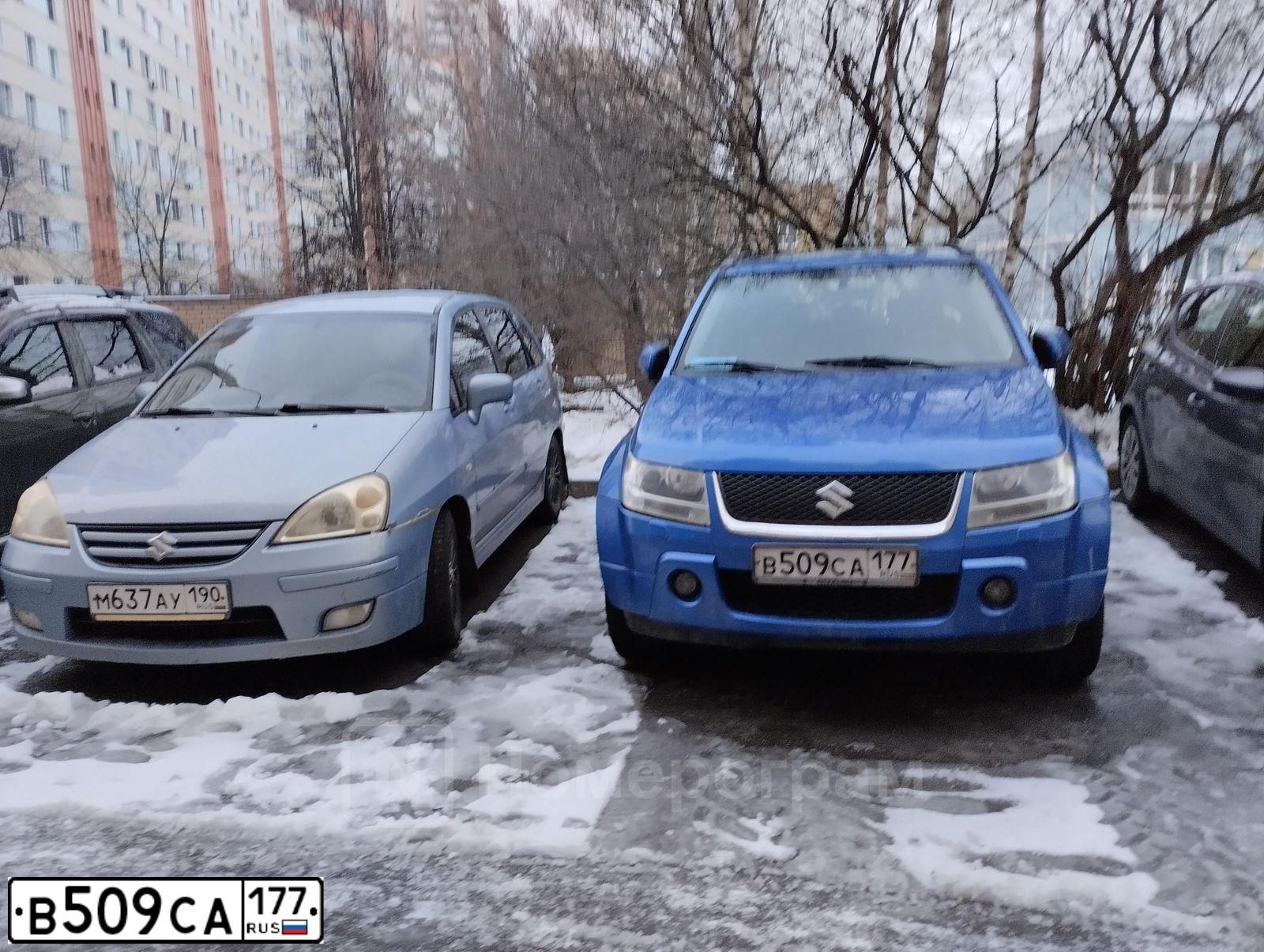 Фото автомобиля SUZUKI /GRAND/ VITARA, 2007 — госномер В509СА177. Цвет: ГОЛУБОЙ
