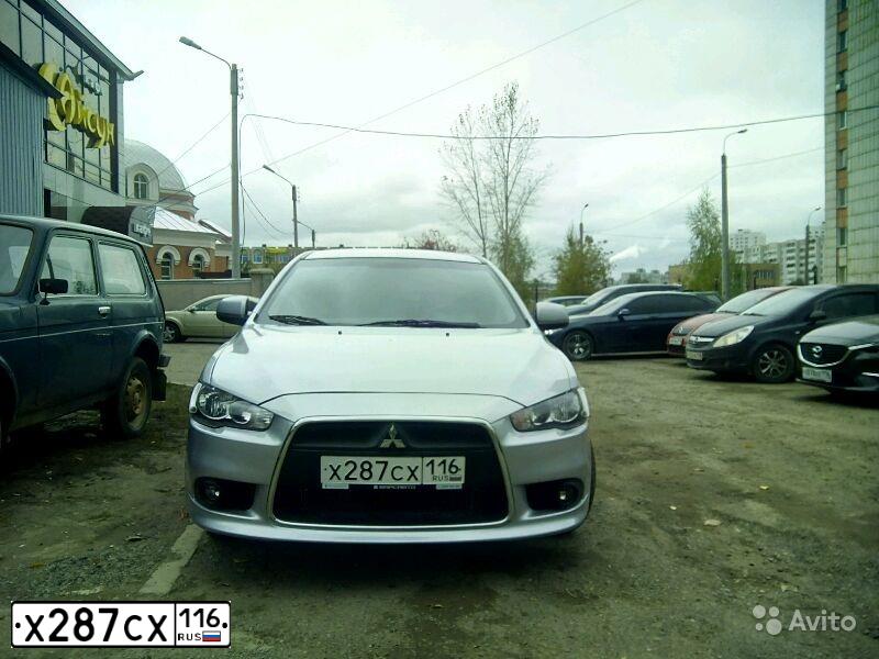Фото автомобиля MITSUBISHI LANCER, 2012 — госномер Х287СХ116. Цвет: Серебристый