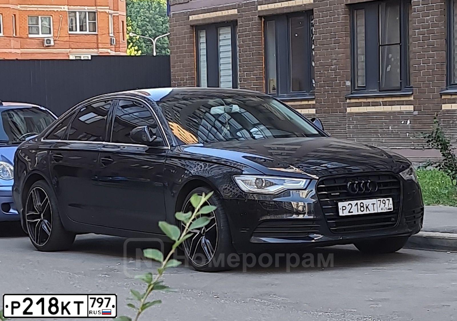 Фото автомобиля AUDI A6, 2013 — госномер Р218КТ797. Цвет: ЧЕРНЫЙ