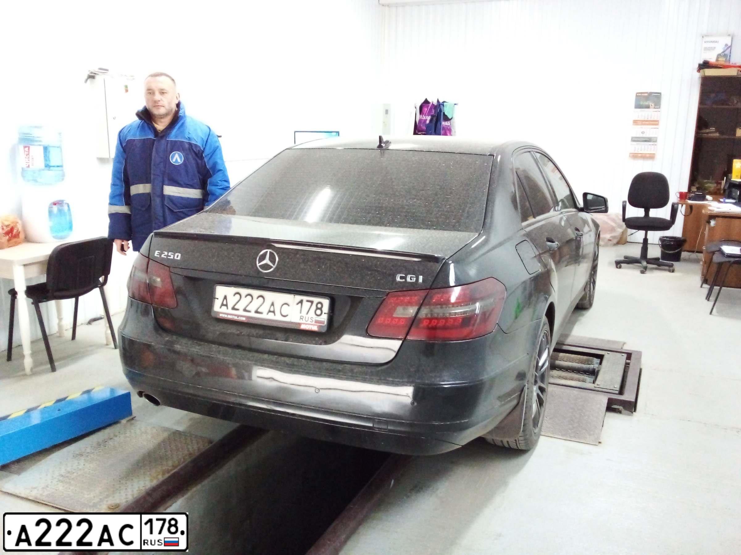 Фото автомобиля MERCEDES E-KLASSE, 2009 — госномер А222АС178. Цвет: ЧЕРНЫЙ