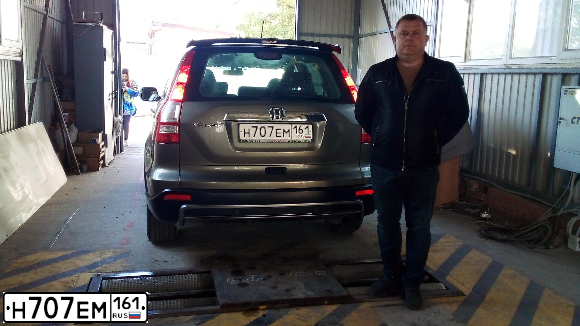 Фото автомобиля HONDA CR-V, 2008 — госномер Н707ЕМ161. Цвет: СЕРЫЙ