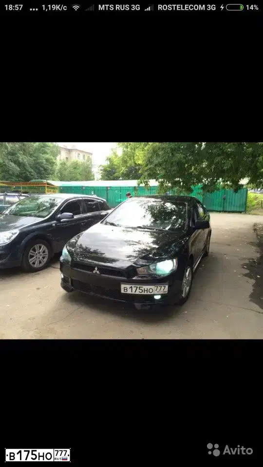 Фото автомобиля MITSUBISHI LANCER, 2007 — госномер В175НО777. Цвет: ЧЕРНЫЙ