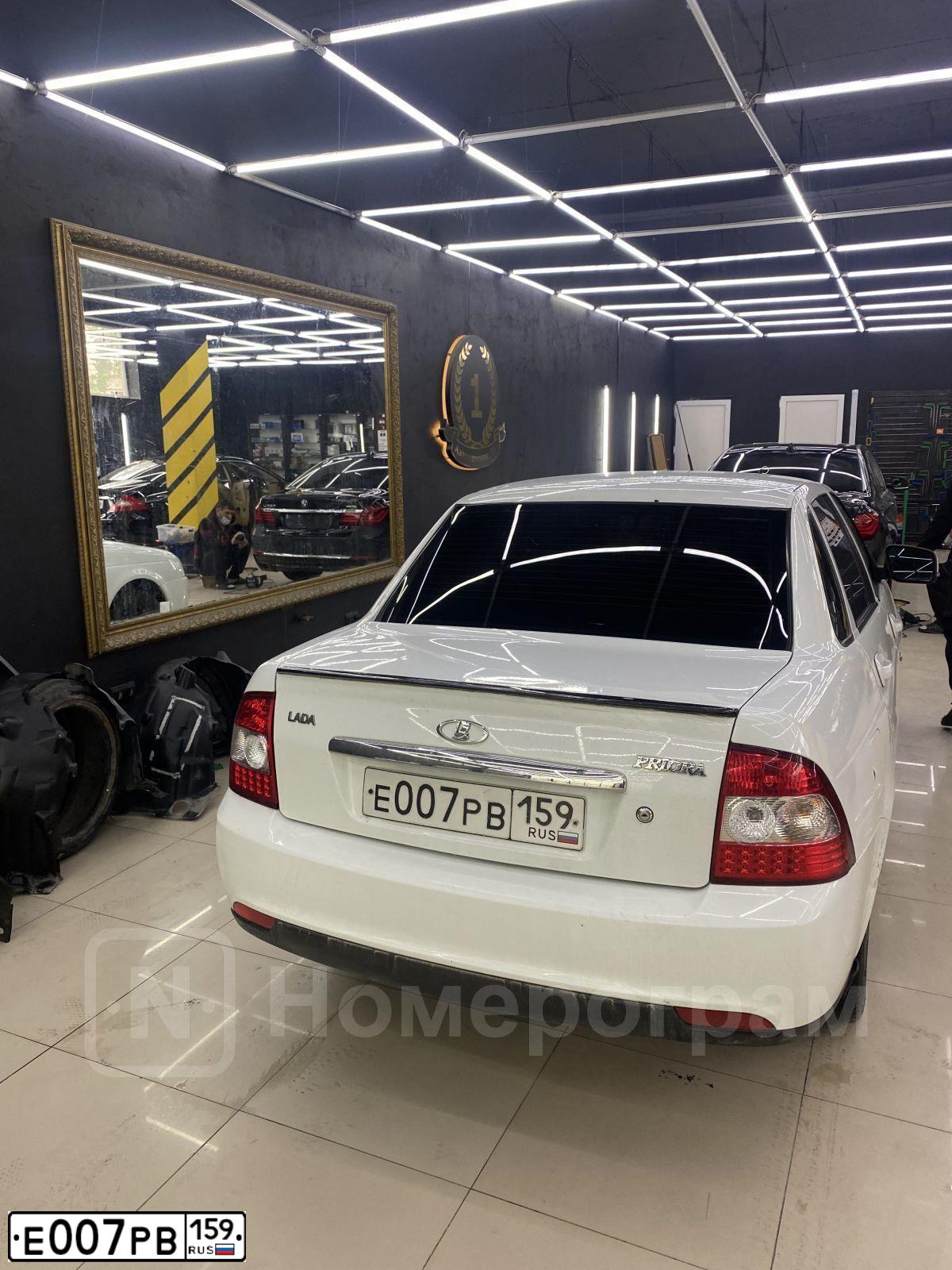 Фото автомобиля LADA 2170 PRIORA, 2012 — госномер К342КТ159. Цвет: Сине-Черный