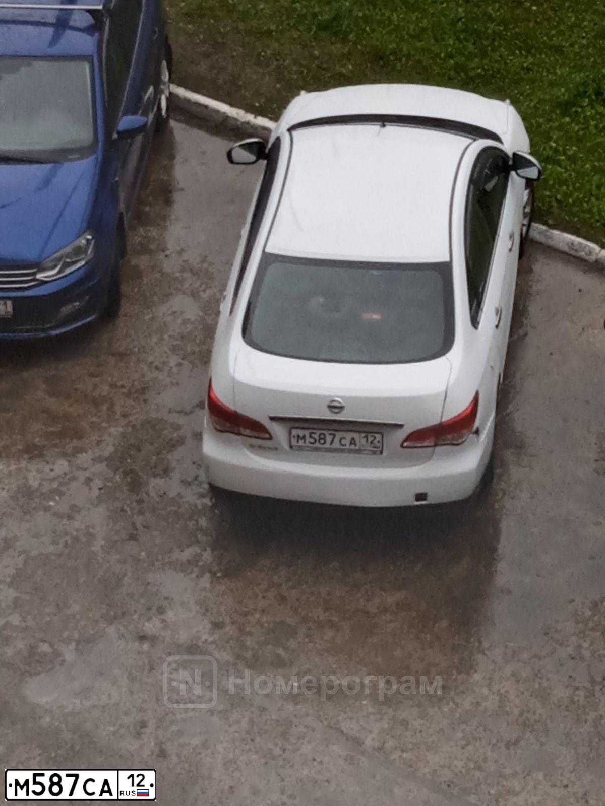 Фото автомобиля NISSAN ALMERA /AVTOVAZ/, 2015 — госномер М587СА12. Цвет: БЕЛЫЙ